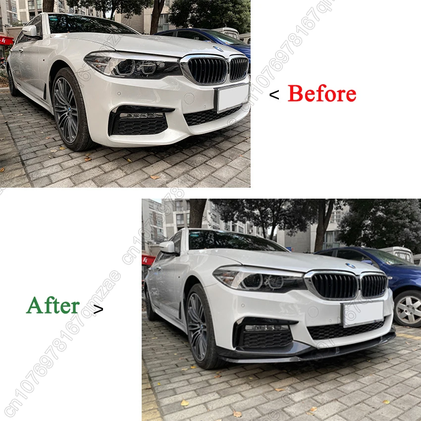 Car Front Bumper Lip Spoiler Splitter Diffuser For BMW 5 Series G30 G31 M-Sport 525i 530i 2017-2020 Bumper Guard Cover Body Kits