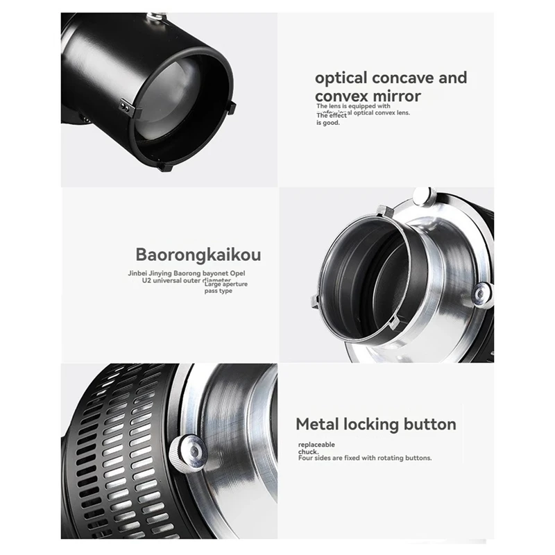 Bowens Mount Photograph Flash Snoot Conical Lens Focalize Conical Snoots Photo Optical Condensert Spotlight Lens