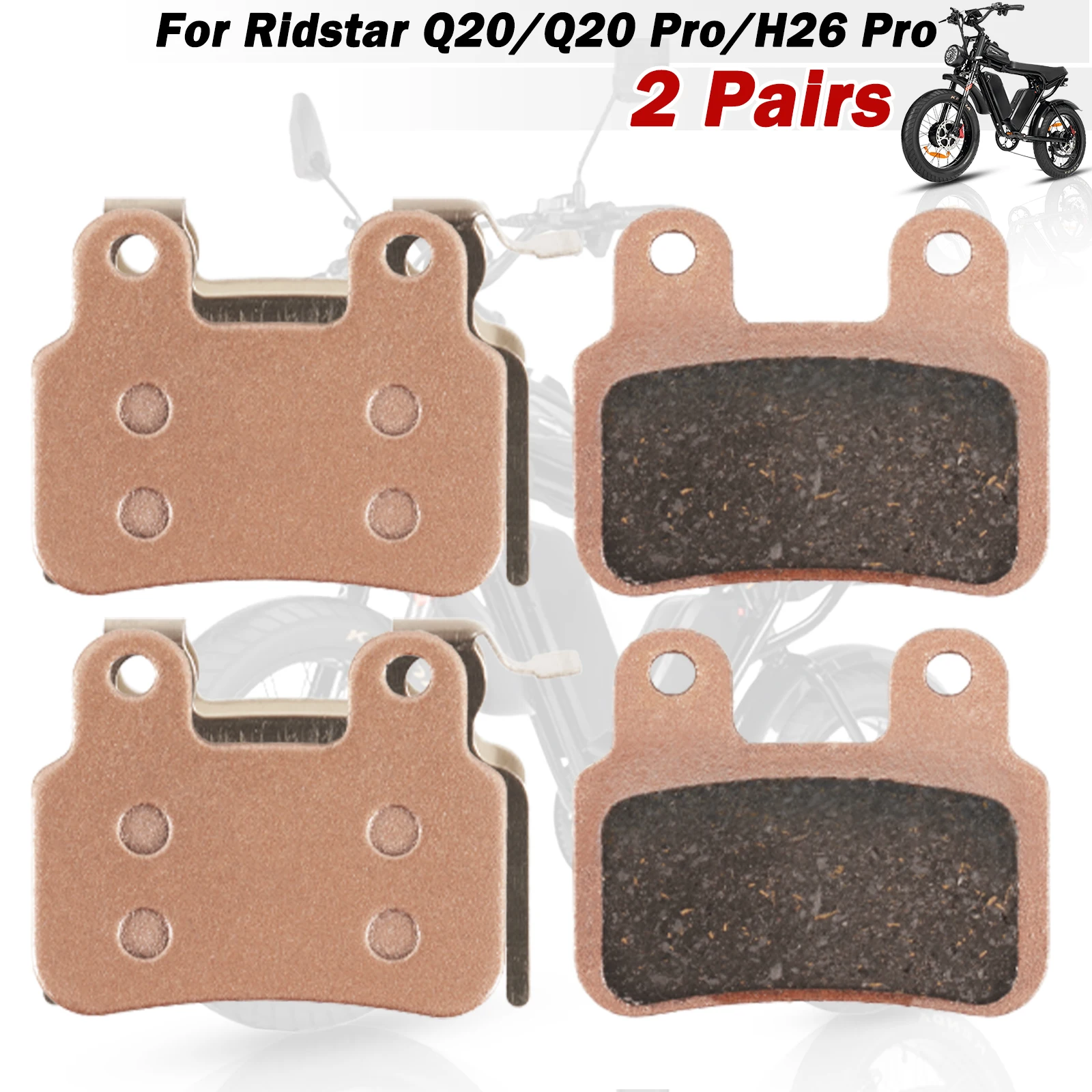 

Ridstar Q20/Q20Pro H26Pro EKX X2 X21 Freego X2 Ebike Brake Pads Semi-metal Fit XD-KLBS-DOTS XOD Calipers High Performance