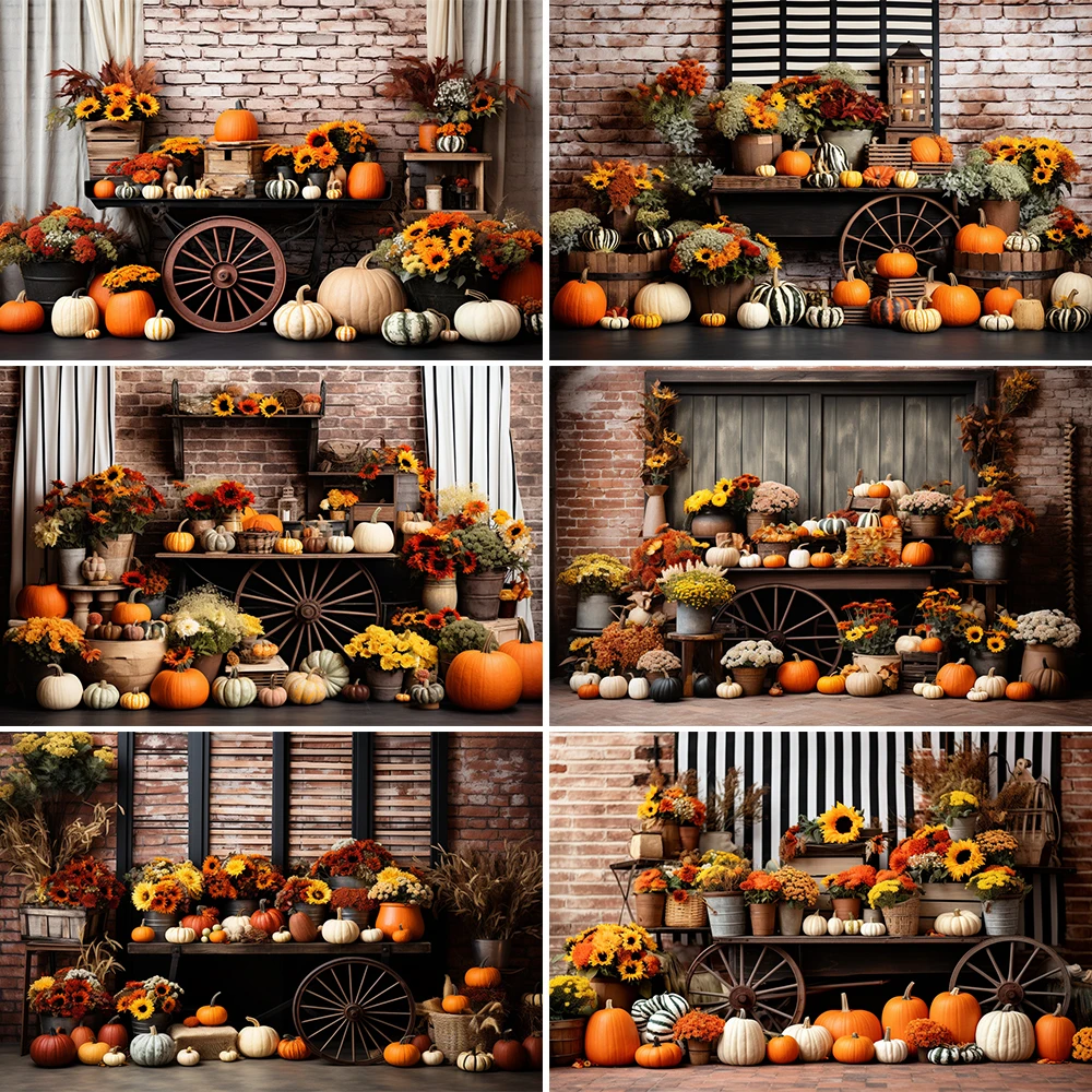 

Mocsicka Pumpkin Park Backdrops Child Photography Props Adult Child Baby Birthday Cake Smash Photocall Props Autumn Background