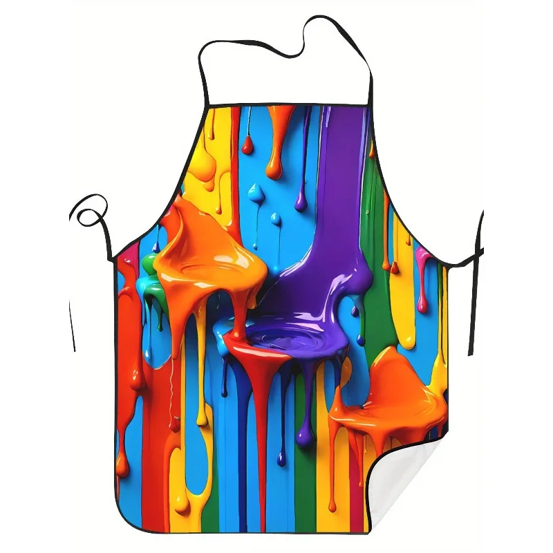 Colorful Abstract Paint Drip Artist Apron for Painting Crafting and Art Studio Creative Splash Design