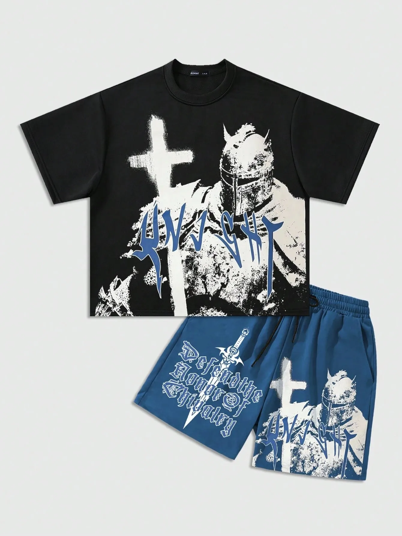 

2026 Summer New Men's Short-Sleeved Shorts Set with 3D Pattern Printing - Street Casual Fashion Comfortable and Soft