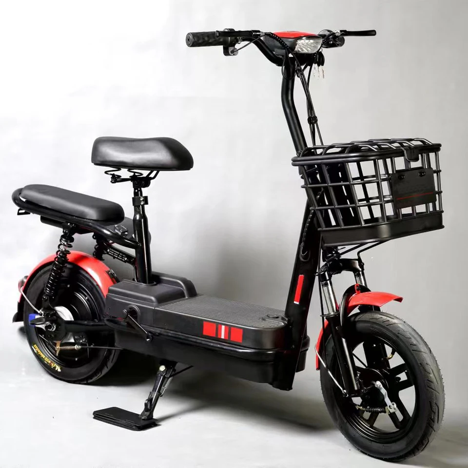 Cheap Price 400W 48V Step Through Ebike City 14 Inch Electric Scooter Bike With Seat image 4