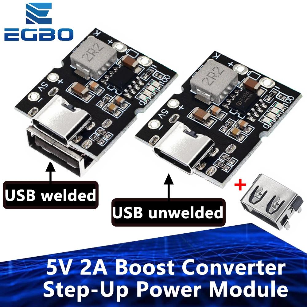 Type-C USB 5V 2A Boost Converter Step-Up Power Module Lithium Battery Charging Protection Board  LED Display USB For DIY Charger