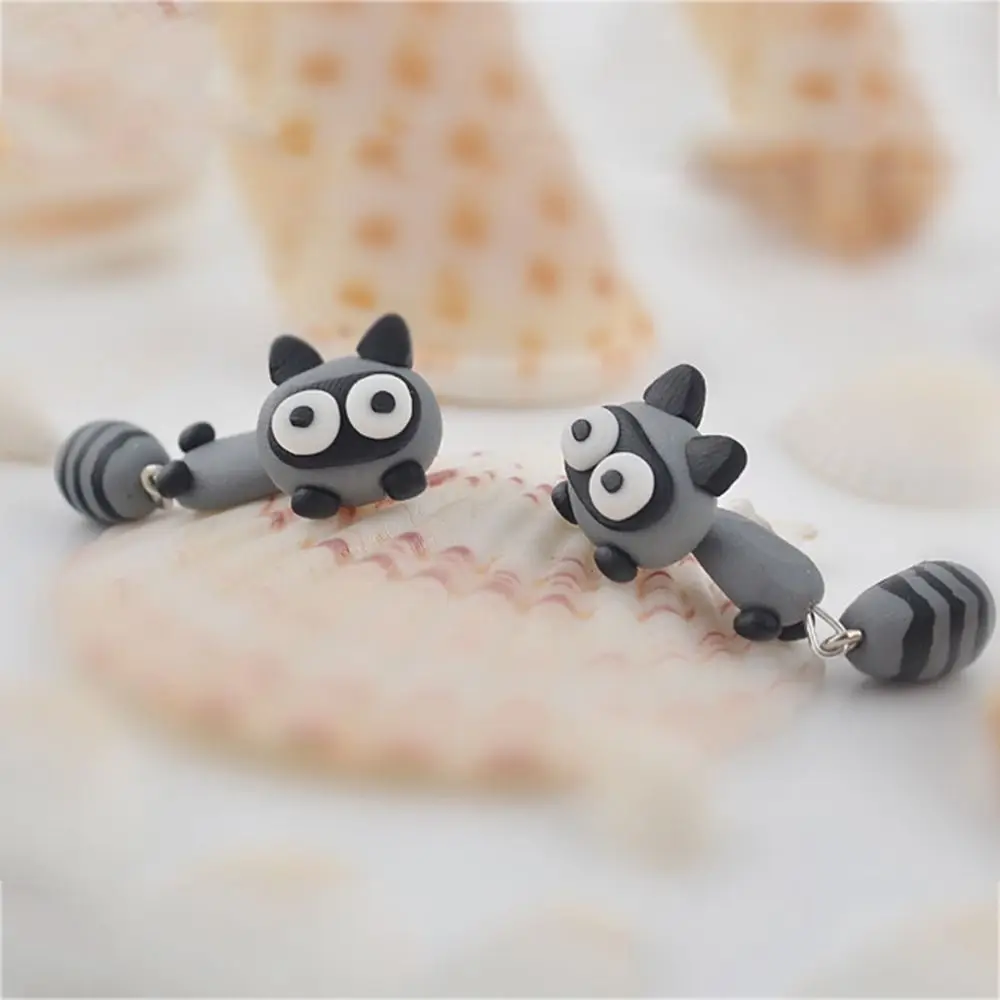 Temperament Fashion Design Party Carrot Raccoon Women Jewelry Korean  Earrings Cartoon Stud Earrings 3D Animal Earring