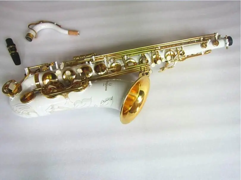 New Tenor Saxophone T-992 High Quality Sax B flat tenor sax playing professionally paragraph Music White gold key Saxophone