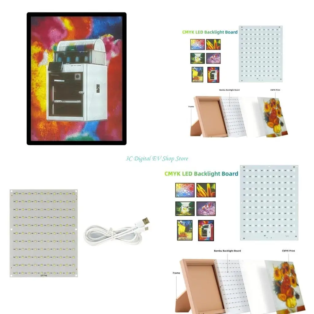 E74D For Lab LED Backlight Board for CMYK Lithophane Led Panel Replacement