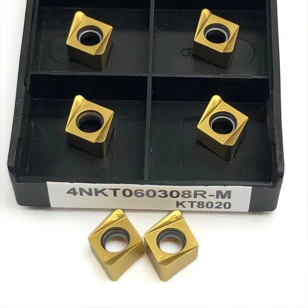 Ferramentas de trituração do ombro quadrado do CNC, inserção do carboneto de silicone, Desbaste, 4NKT060308, KT7030, KT8030, KT8020, 10 PCes