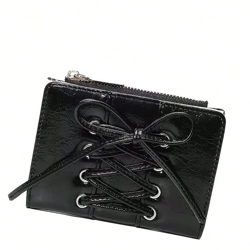 2026 Trendy Women's Wallet - Pu Bow-Tie Design Short Wallet with Multiple Card Slots, Zipper Coin Purse, Fashionable and Versatile Credit Card Holder