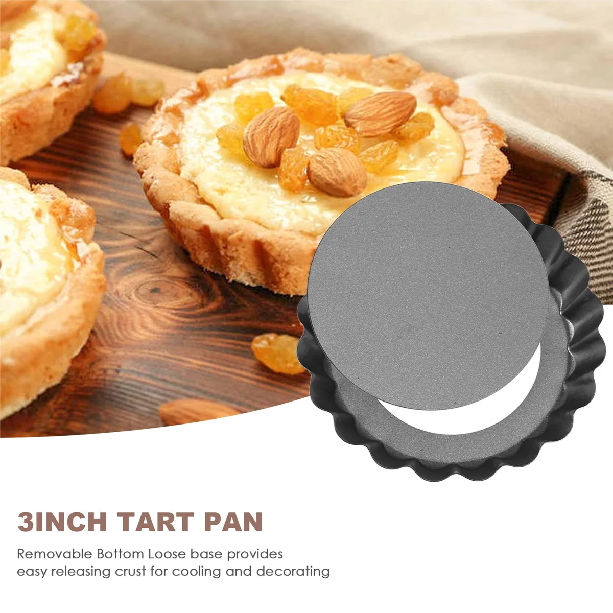 13 Pcs Egg Tart Molds, 3inch Mini Tart Pans Removable Bottom, Cupcake Cake Muffin Mold Tin Pan Baking Tool