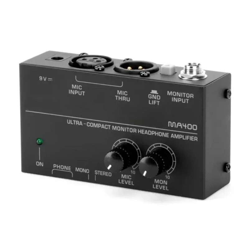

MA400 Headphone Preamplifier 6.35mm & 3.5mm Headphone Microphone Enlarge Mixer Suitable for Speech / Live Streaming