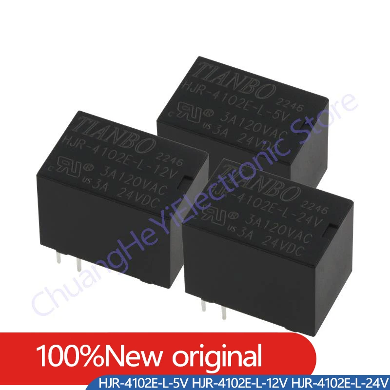 

5Pcs/Lot New Original HJR-4102E-L-5V HJR-4102E-L-12V HJR-4102E-L-24V 3A 5PIN 5VDC 12VDC 24VDC Signal Relay