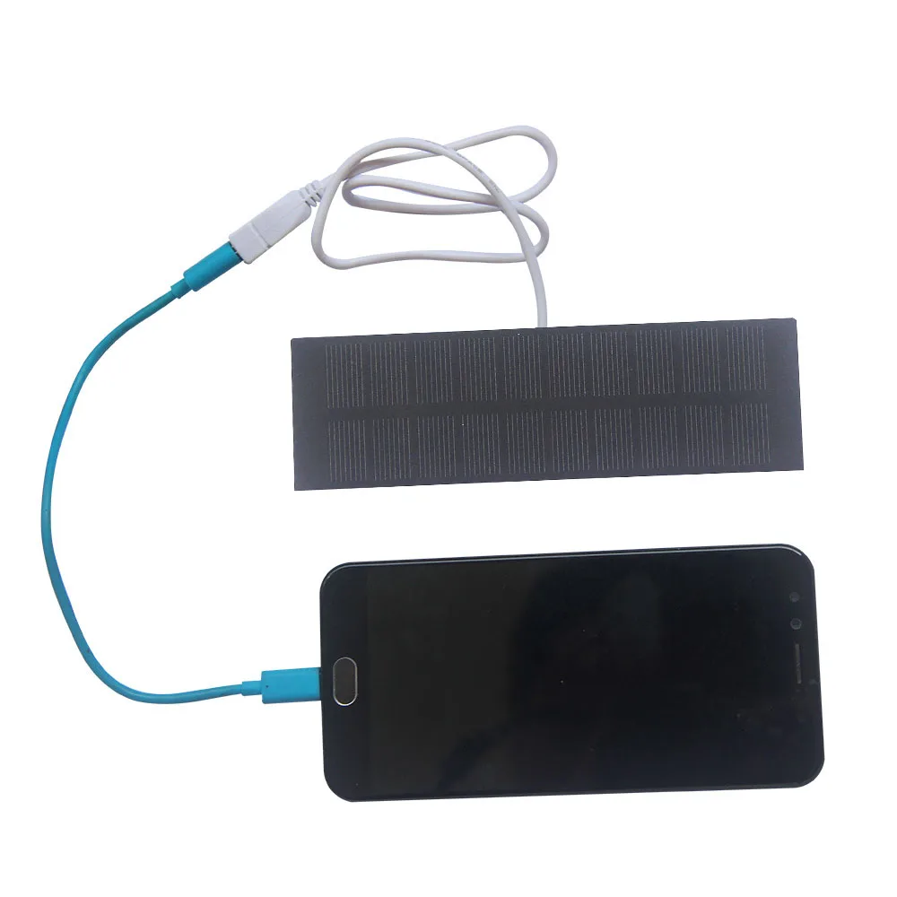 5 Buah Pengisi Daya Tenaga Surya USB 1W 5V Panel Surya Portabel Monokristalin PET untuk Ponsel Pengisi Daya Kipas Bank Daya Luar Ruangan 148*45MM