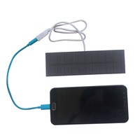 5Pcs USB Solar Charger 1W 5V PET Monocrystalline Portable Solar Panel for Mobile Phone Outdoor Power Bank Fan Charging 148*45MM