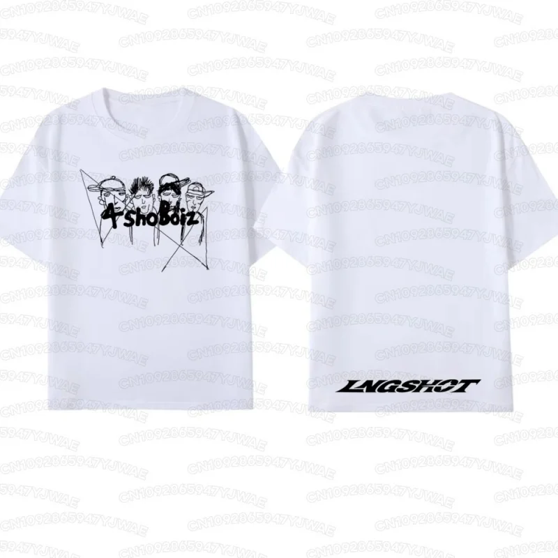 Herren Damen LNGSHOT Kpop Mode Jay Park Gleiches Design Kurzarm Freizeit-T-Shirt Hochwertiges T-Shirt Hip Hop Übergrößen Oberteile – Detail 4