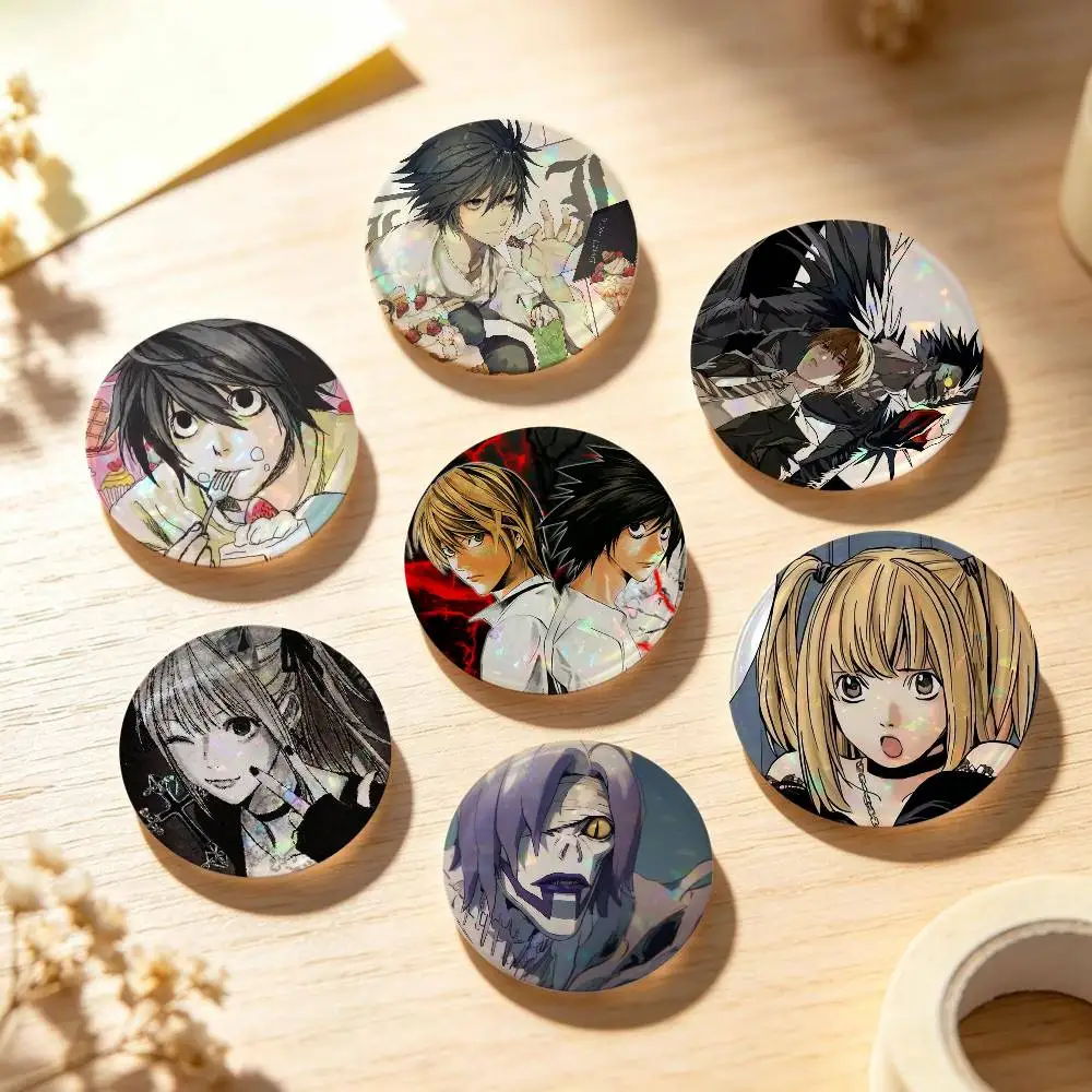 Anime Death Note,Ryuk Yagami Light L Lawliet Button Pin Minimalist Y2K Psychedelic Retro Brooch Bag Lapel Badge Jewelry Gifts