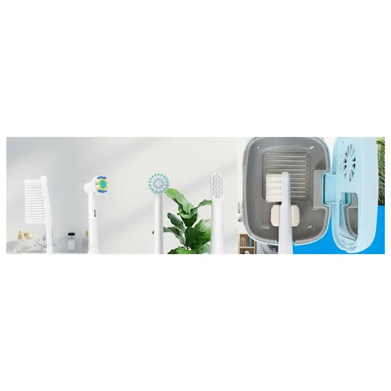 Hot Selling-Air Drying Fan And Lamp Equipped Rechargeable Mini Travel Toothbrush Case, Portable Hygienic Toothbrush Holder,Air D