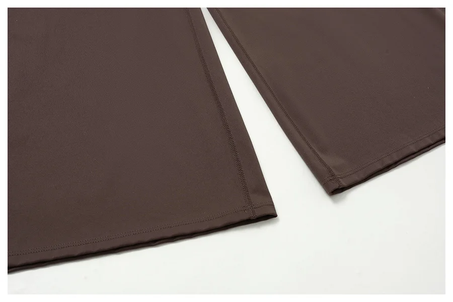 Yoga-Set 2-teilig, Fitnessbekleidung, Trainingsanzug, Lauf-Sportbekleidung, Outfit, hochtailliert, weites Bein, langärmeliges Crop-Top – Detail 37