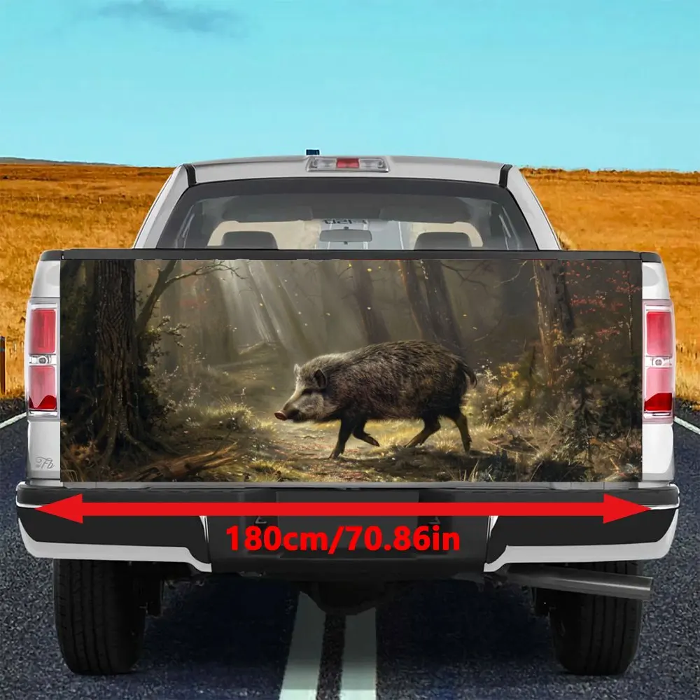 Wild Boars From Primitive Tribes Car Tail Trunk Protect Vinly Decal Auto Accessories DIY Hood Decor Sticker for Off-road Pickup