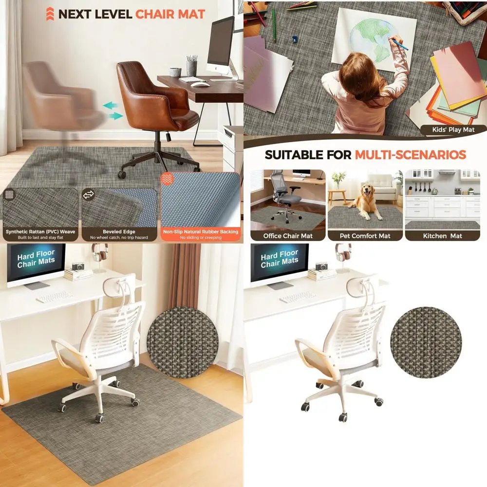

Сверхмощный коврик для компьютерного стула 48x60 для паркетных полов — гладкая скользящая, нескользящая защита для настольных стульев для домашнего офиса