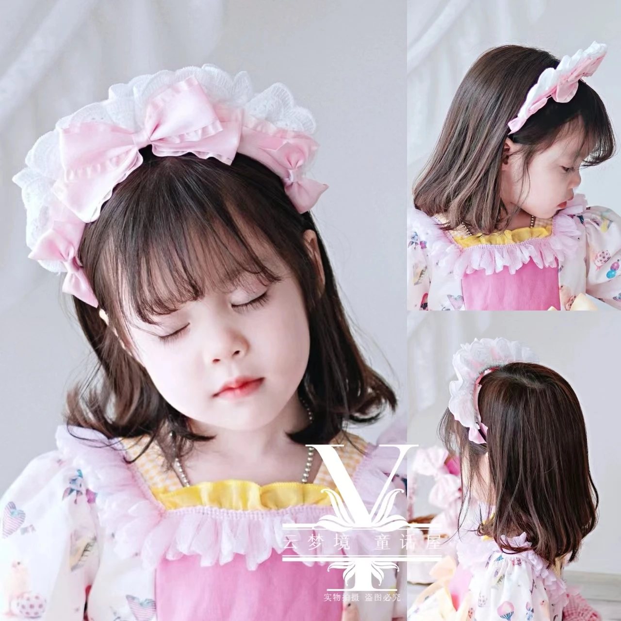 女の子のためのゴシックヘッドバンド,コスプレヘッドバンド,白いレース