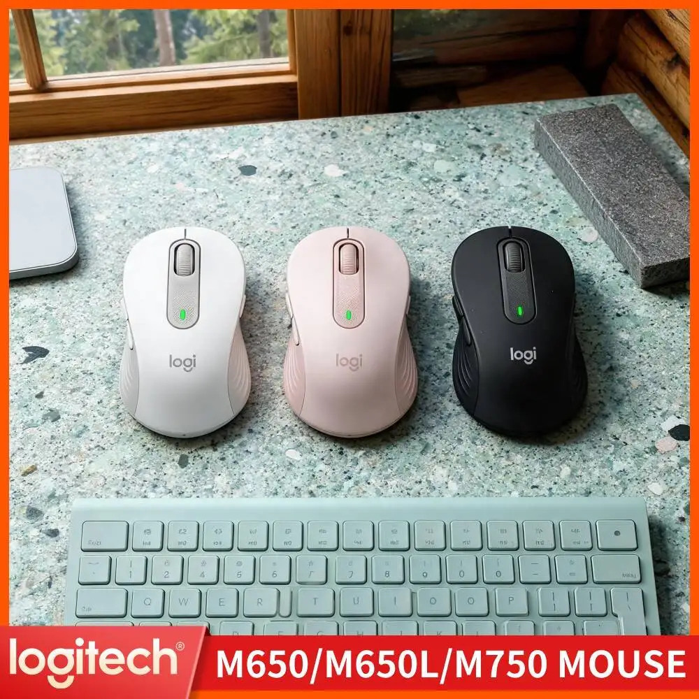 Logitech M650 Wireless Ergonomic Mouse Smart Scroll Speed Switch 5 Programmable Keys Soft Thumb Area For Business Office Work