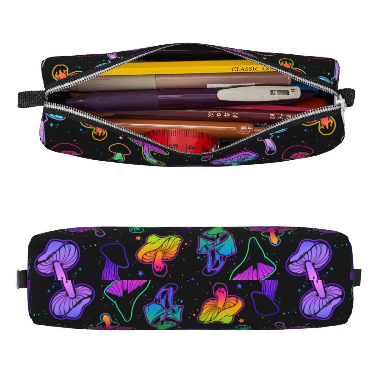 Cute Psychedelic Mushrooms Pencil Case Pencil Pouch Pen Holder Kids Large Storage Bag Office Gifts Stationery