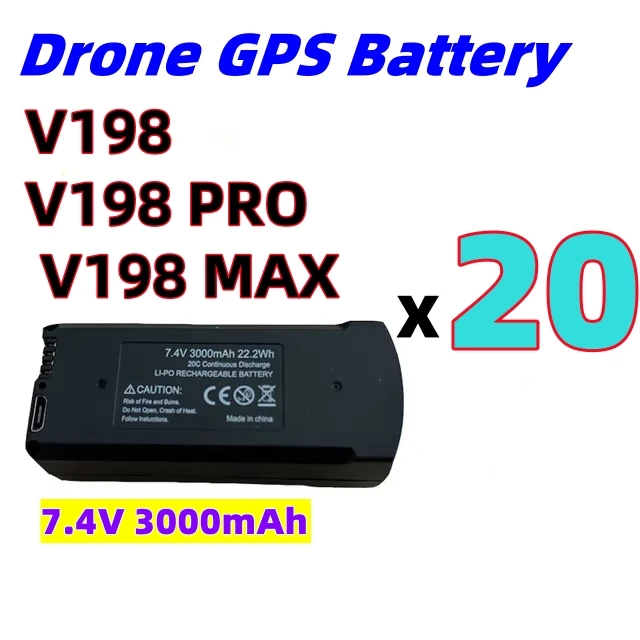 JHD เดิม 7.4V 3000mAh V198 MAX PRO Drone แบตเตอรี่ V198 8K GPS RC Quadcopter V198PRO อะไหล่แบตเตอรี่ Drone อะไหล่