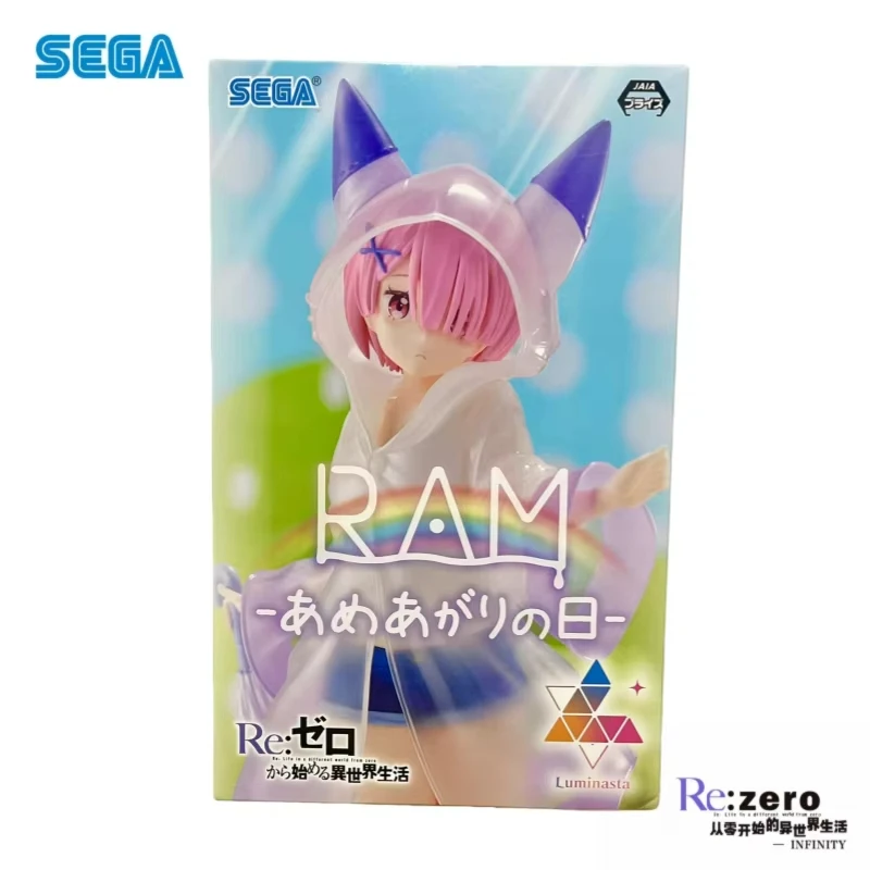 In Stock Sega Original Re:zero-Starting Life In Another World Rem Ram Raincoat Anime Characters Action Figure Model Toys Statue view 5