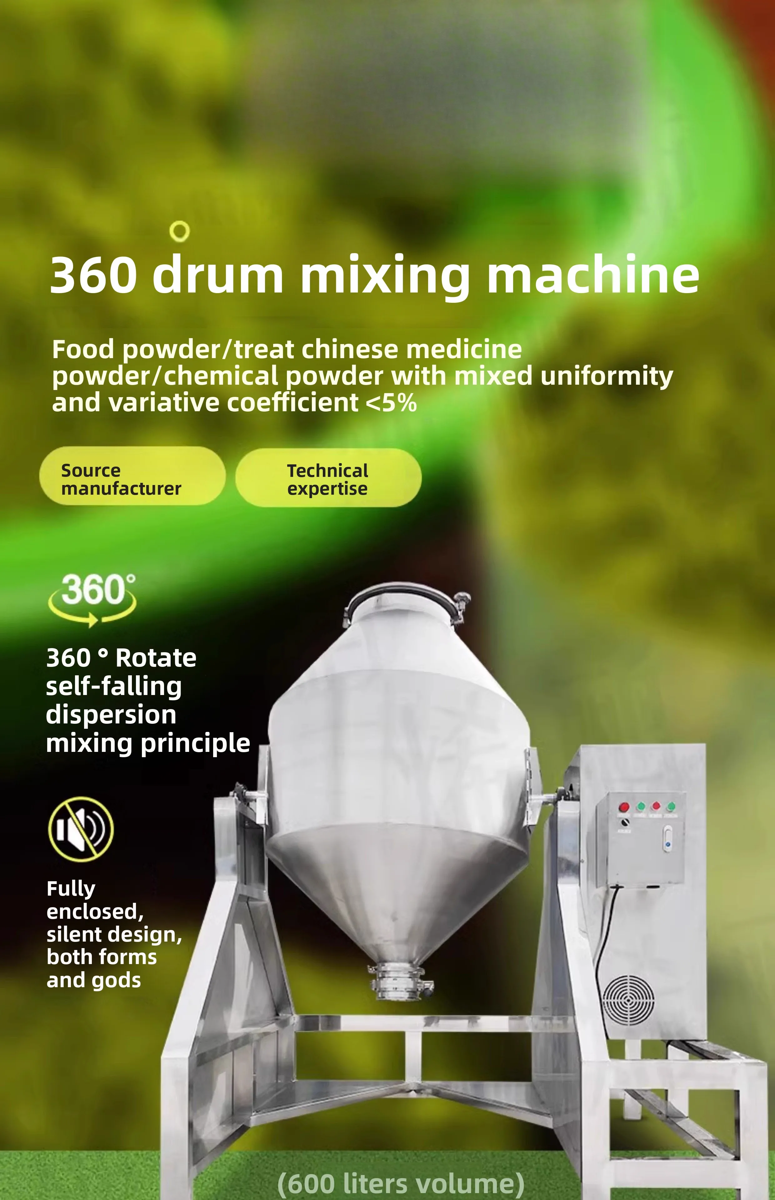 Edelstahl Trockenpulver Lebensmittelpulver Mixer Laborpulver