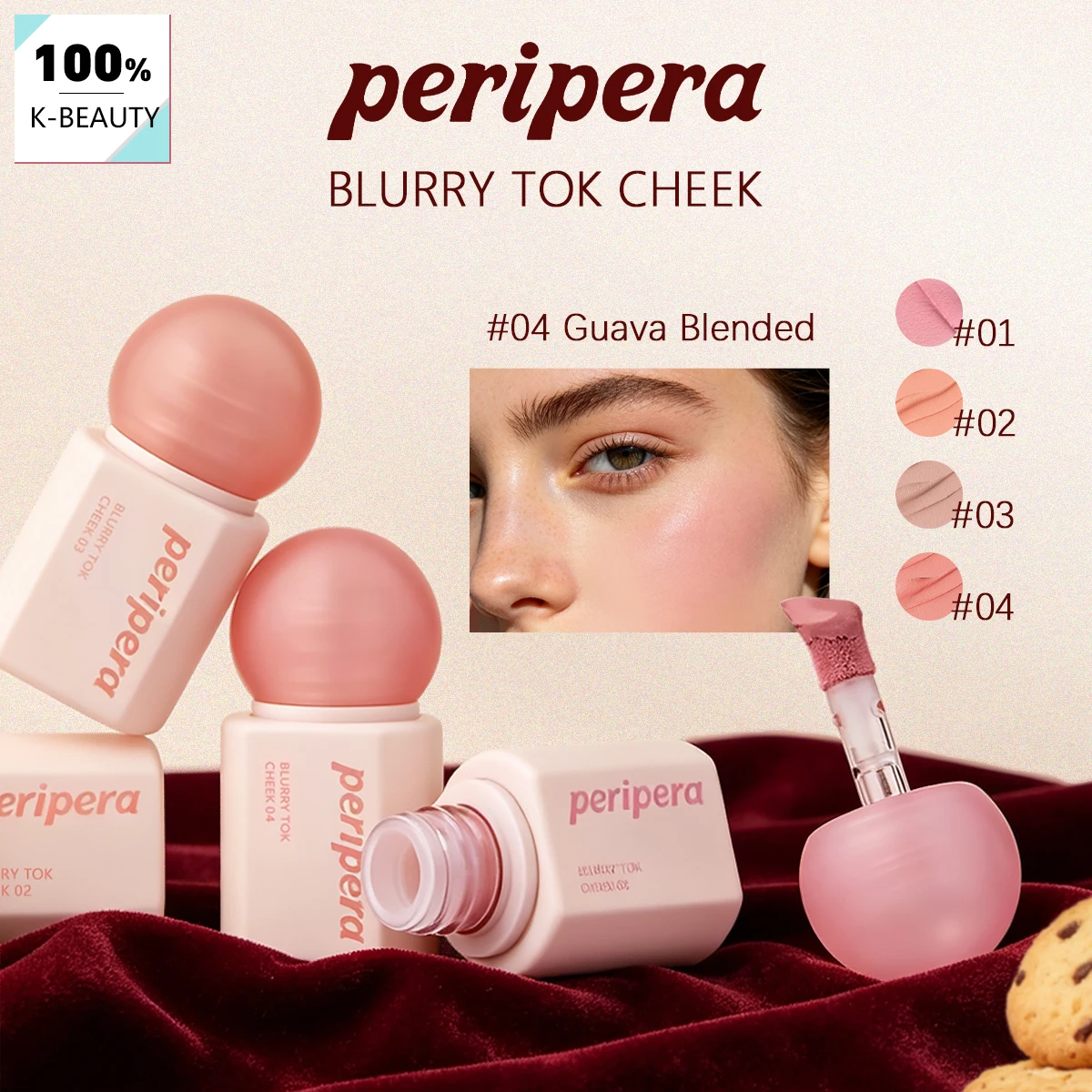 PERIPERA BLURRY TOK CHEEK, Difusión tipo tinta, Mezcla sin esfuerzo, Bruma sofisticada, Tacto sedoso, Cosmético coreano, Maquillaje coreano