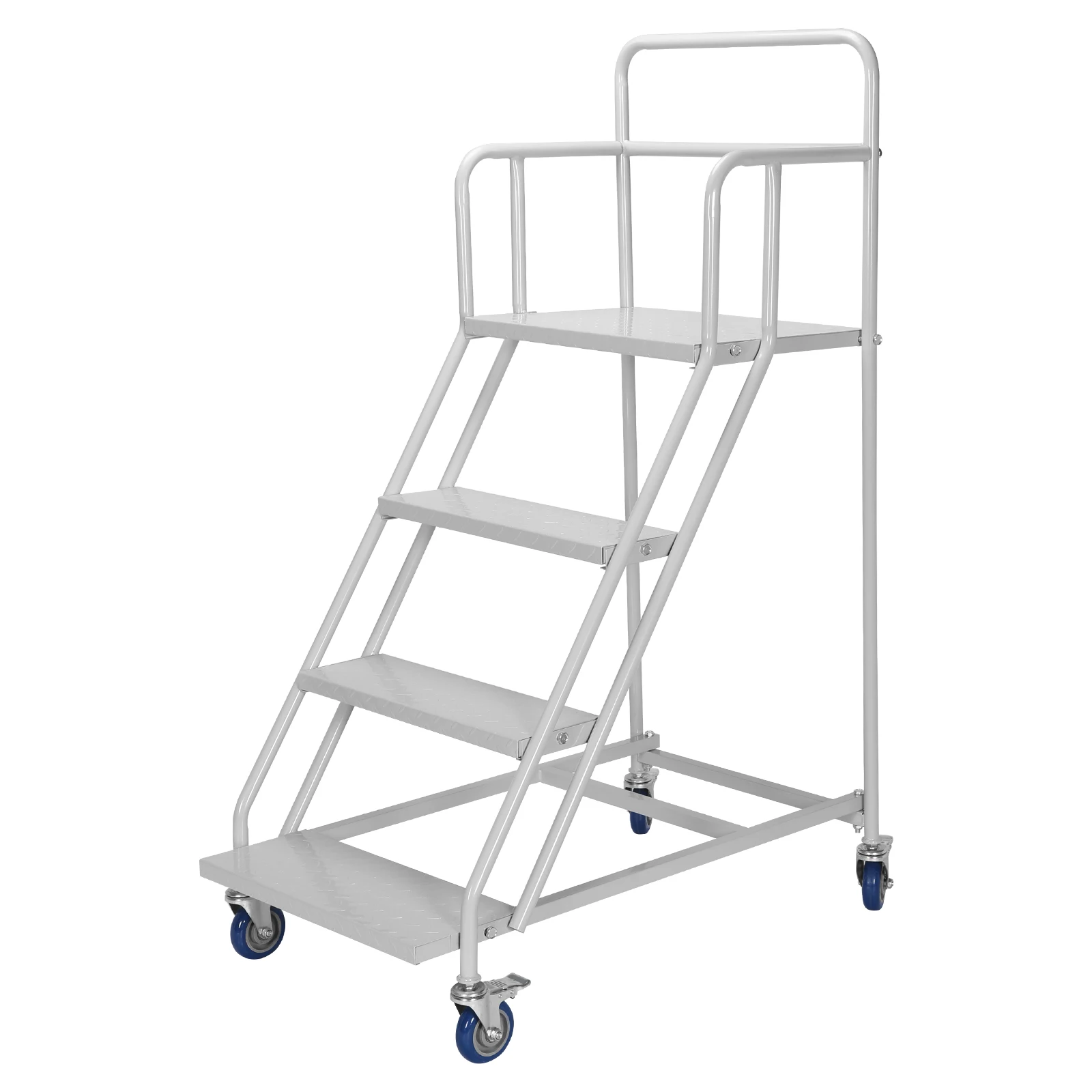 

Промышленная четырехступенчатая лестница-трансформер повышенной прочности с колесами, грузоподъемность 202 кг, для склада, супермаркета, библиотеки