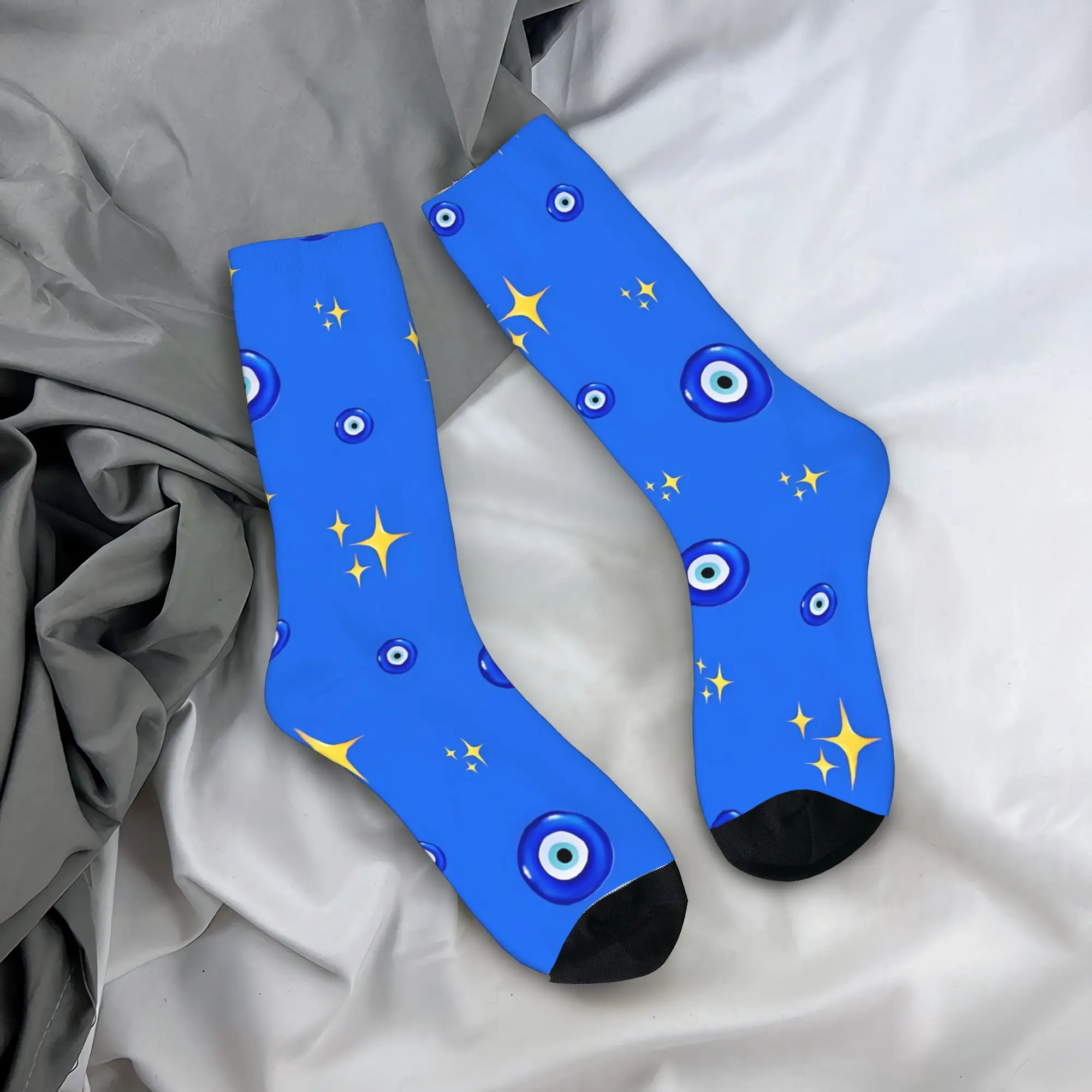 Nazar Evil Eye Socks  Funny Stockings Unisex Men Warm Soft Outdoor Socks Autumn Graphic Anti Skid Socks