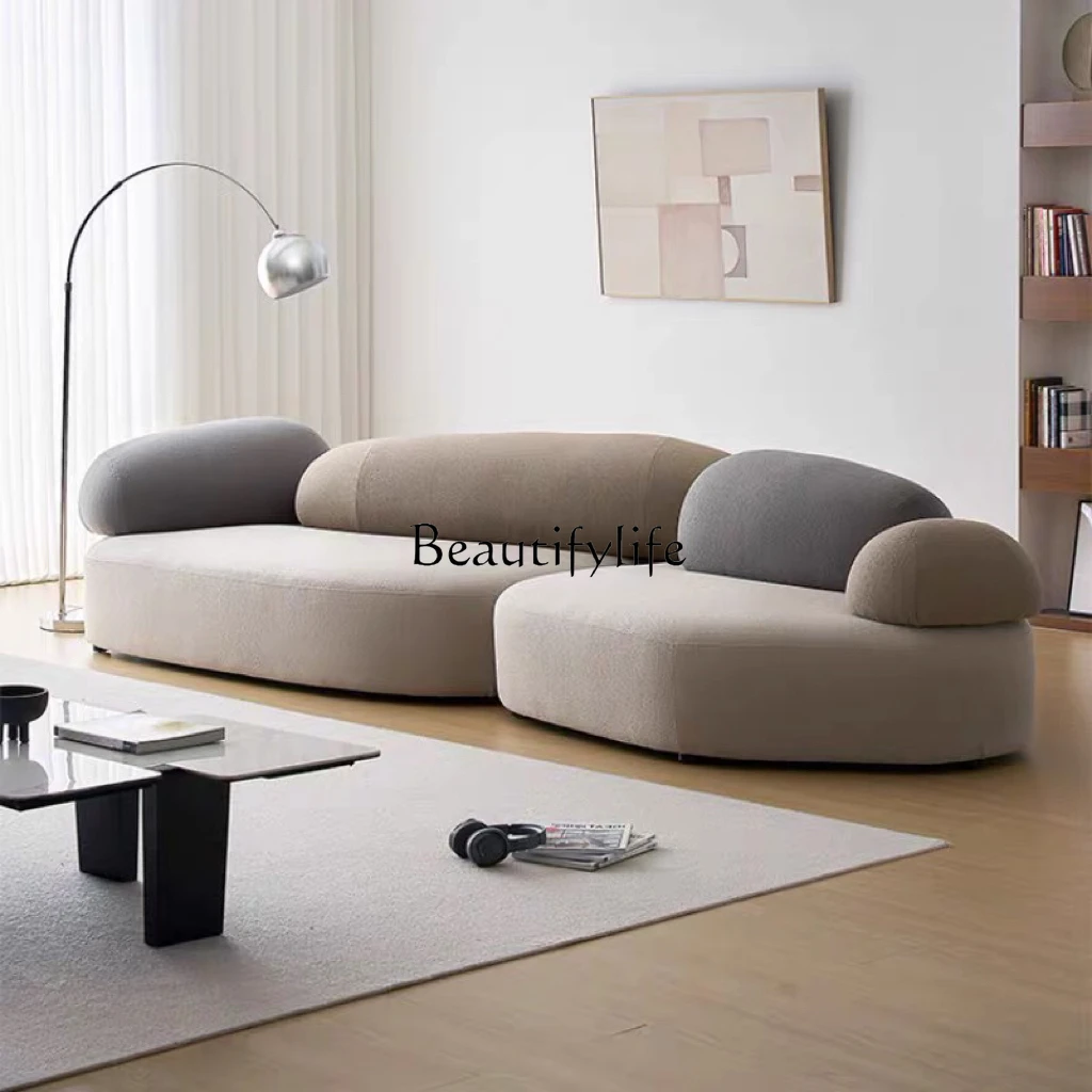 Retro Pebble Sofa Designer Minimalist Sofa Living Room Beauty Salon Reception Rest Area