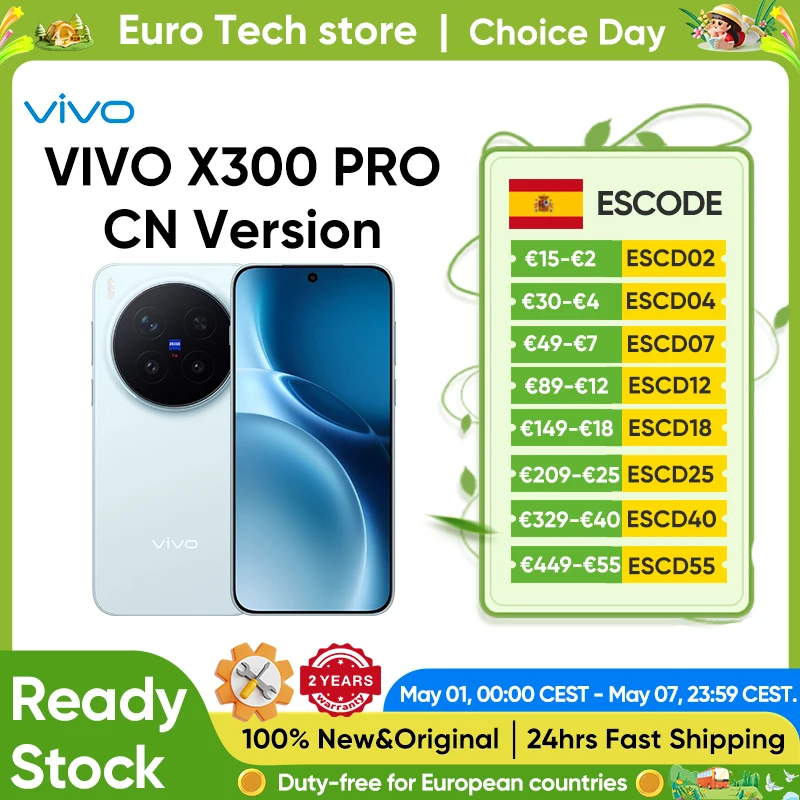 Teléfono Inteligente VIVO X300 Pro 5G con Dimensity 9500, Pantalla AMOLED de 6.78″, Batería de 6510mAh, Carga Rápida de 90W, Cámara Teleobjetivo ZEISS APO de 200MP, NFC, OTG