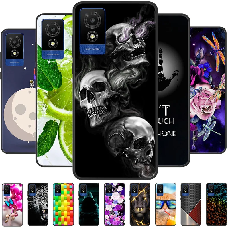 For TCL 501 Case Soft Silicone Cool Wolf Painted Shockproof Cover for TCL 501 TPU Coque Lion Funda TCL501 T433D