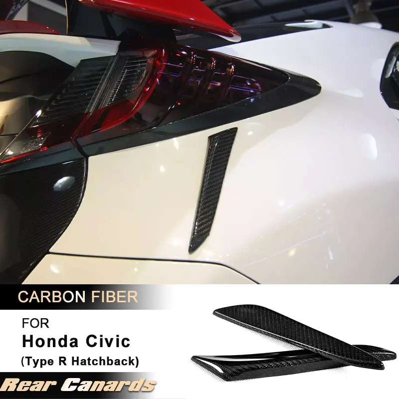 

Car Rear Bumper Canards Fins for Honda Civic Type R Hatchback 4-Door 2015 2016 Racing Rear Air Vent Trims Body Kits Carbon Fiber