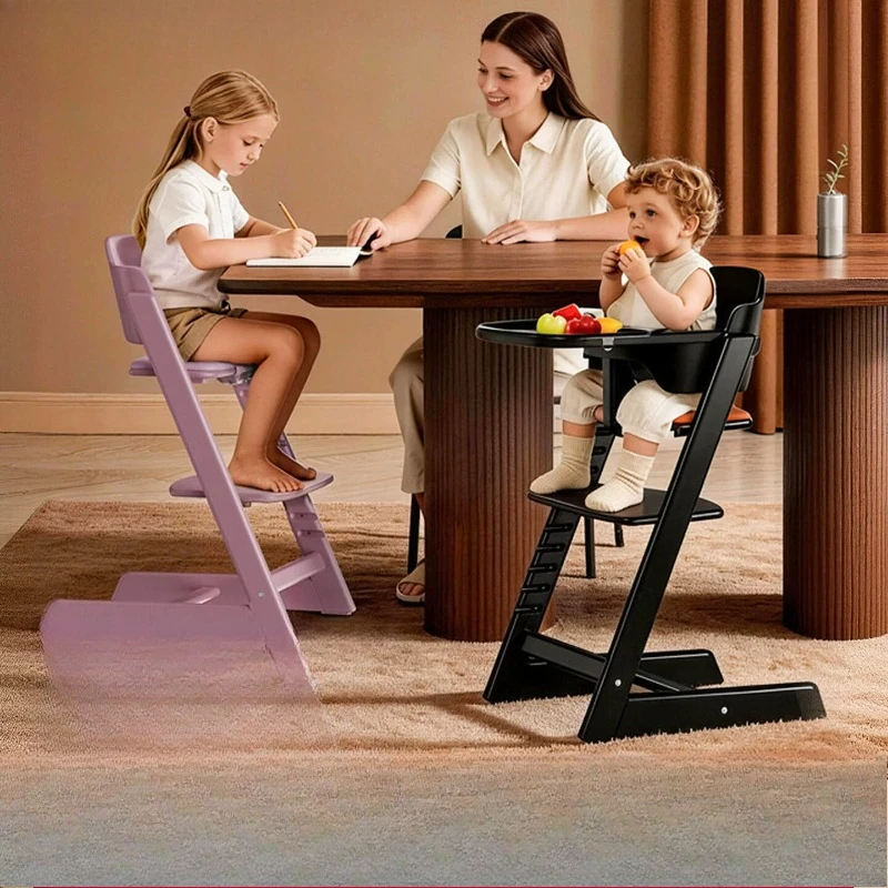Children's growth chair Baby dining chair Baby home eating Solid wood seat Chair Learning