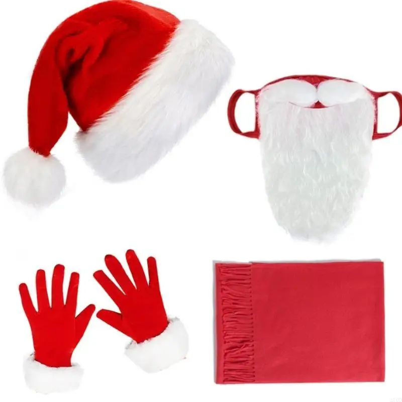 1Set Santa Clauses Costume Santa Suit Adults Professional Christmas Santa Clause Outfits for Christmas Cosplay Party