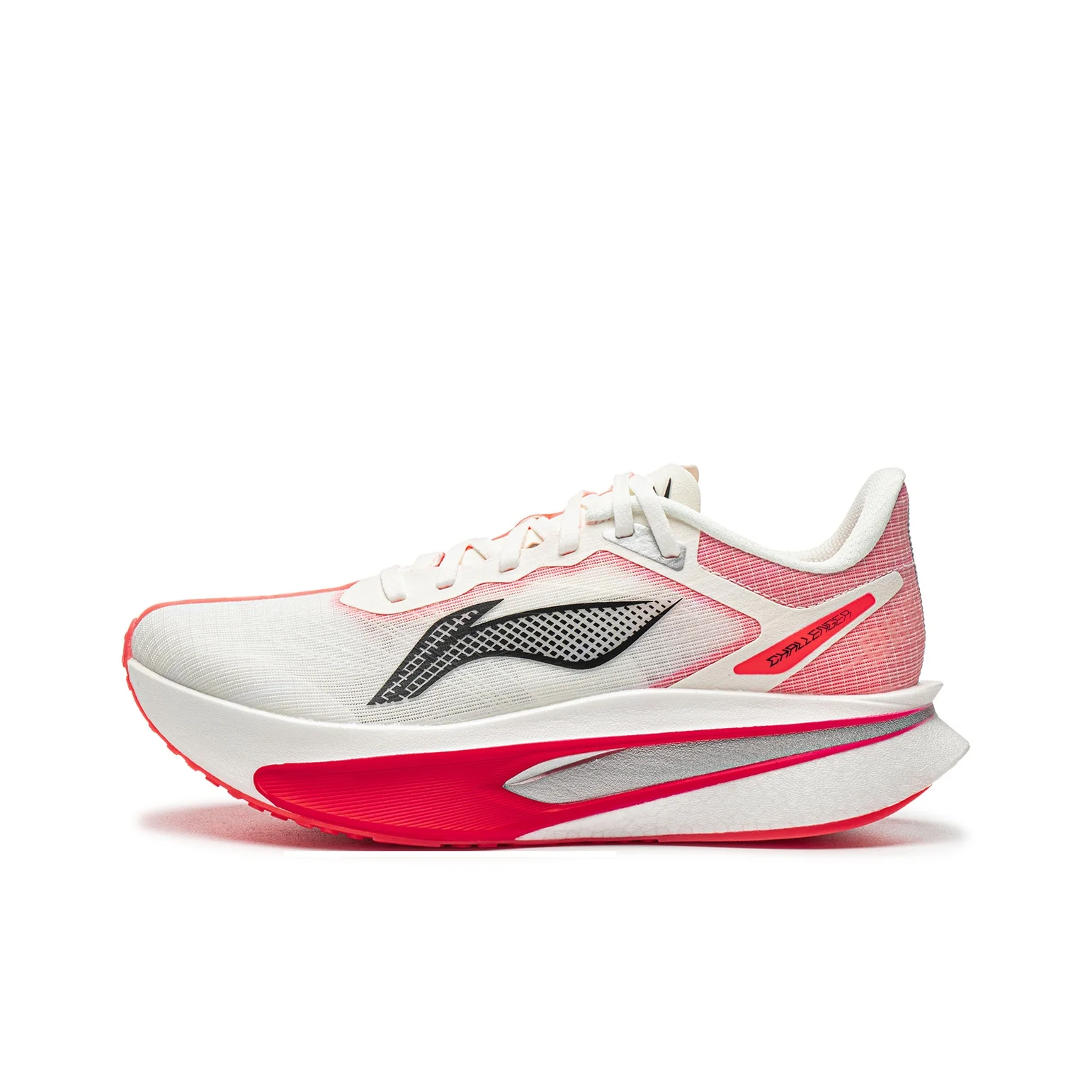 Li Ning Feidian 6 Challenger Chaussures de course décontractées à plaque de carbone à tige basse pour hommes Blanc champagne