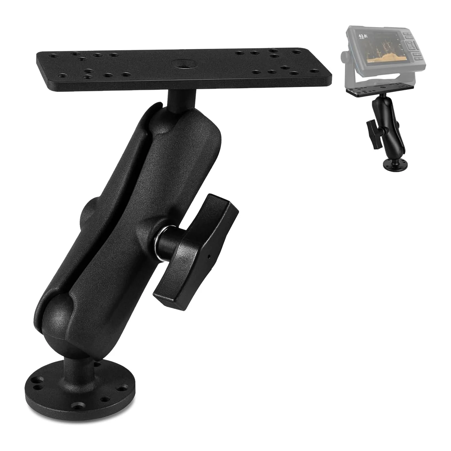 

Aluminum Fish Finder Mount with 1.5"/ C Size Ball, Medium Arm Marine Electronics Mount for Garmin, Lowrance, Humminbird More