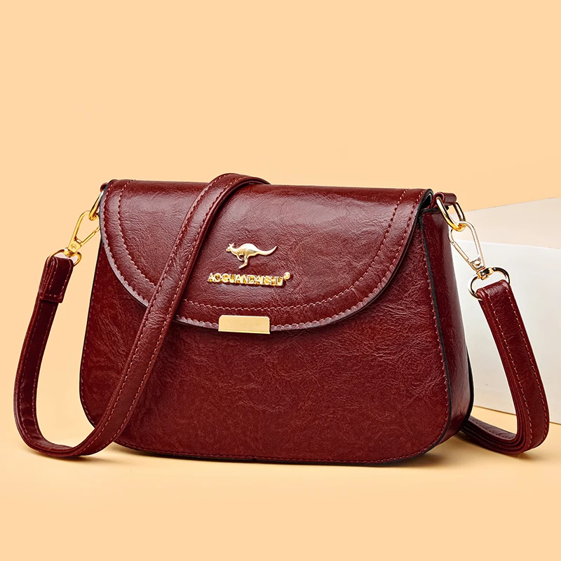 

Vintage Large Capacity Armpit Bag Ladies Simplicity PU Leather Handbag Luxury Brand Women Shoulder Bag Solid Color Messenger Bag