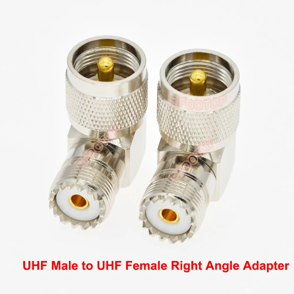 50PCS Right Angle UHF Male Plug to SL16 UHF SO-239 PL-259 Female Connector for Radio Antenna UHF SO239-J to UHF PL259-K 90Degree