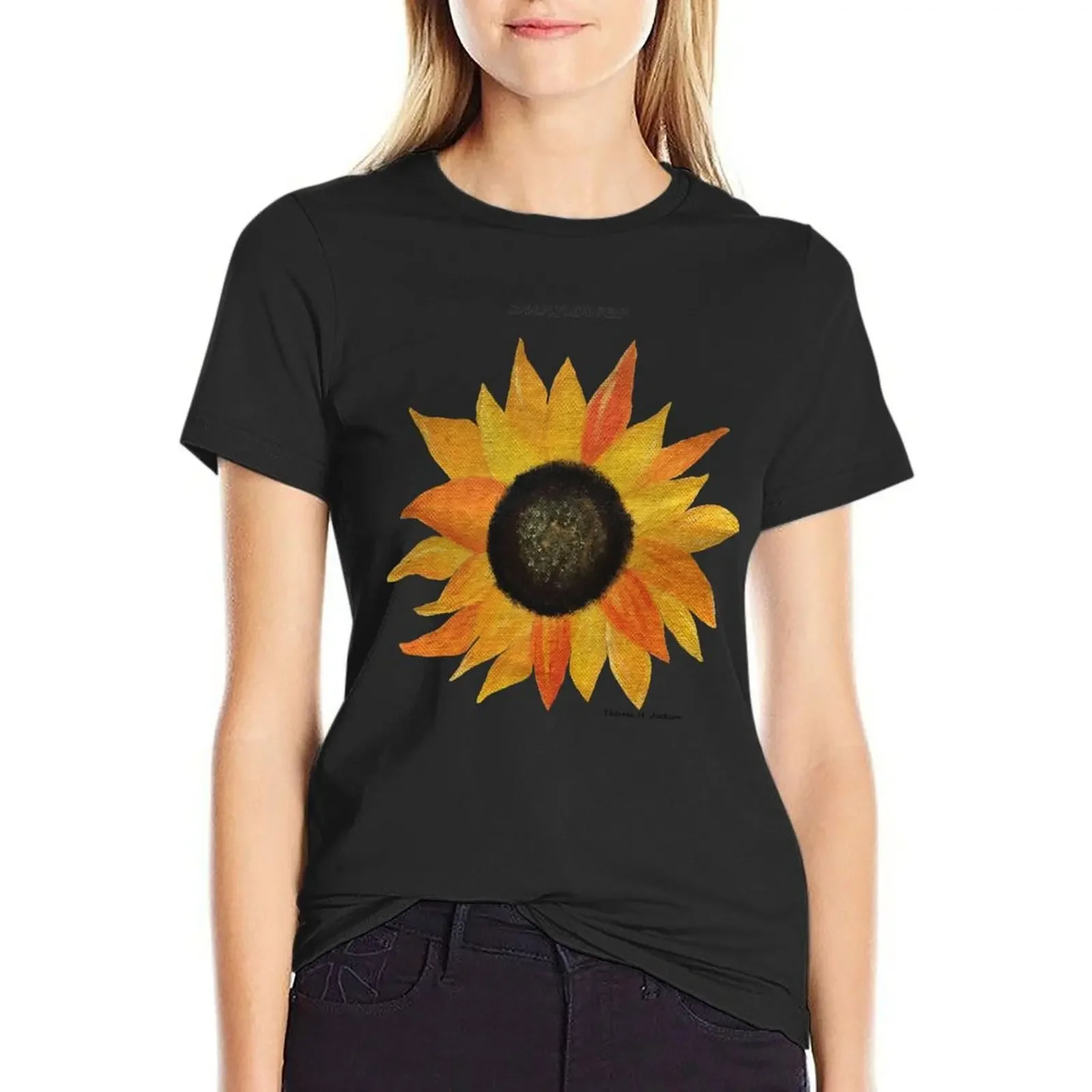 

Pretty Sunflower T-Shirt aesthetic clothes funny lady clothes Short sleeve tee western t-shirt dress for Women