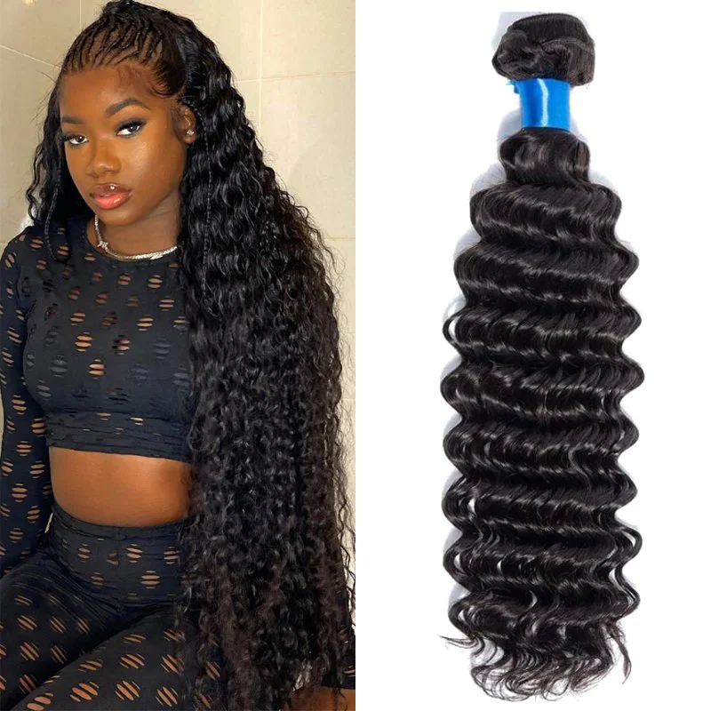 30 32 Inch Brazilian Raw Virgin Hair Extensions Loose Deep Wave Remy Hair Weave Bundle Curly Human Hair Bundles Remy Hair