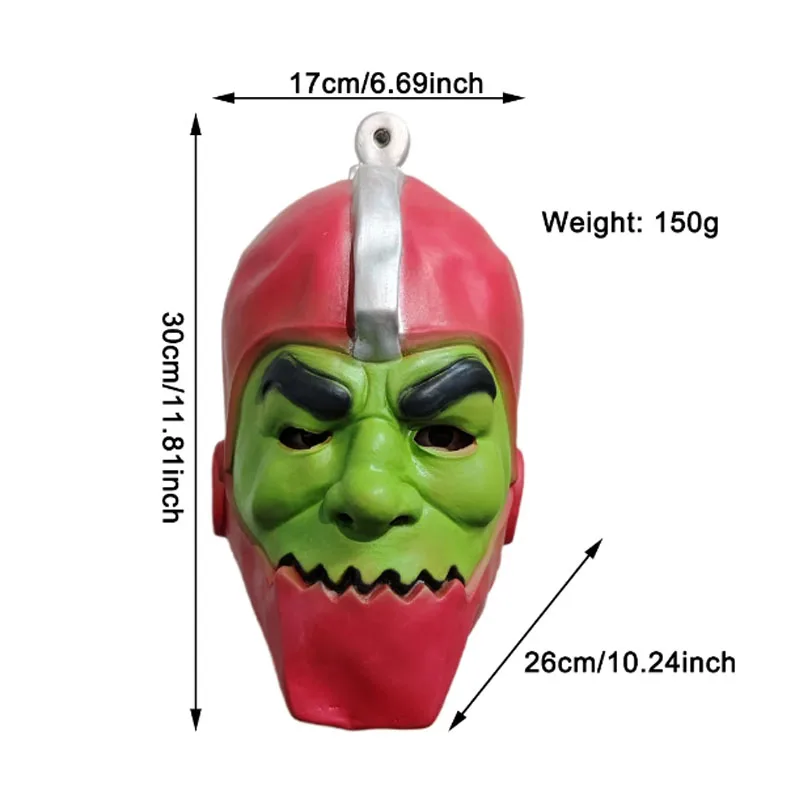 Anime Masters Of The Universe Cosplay Trap Jaw Play Headgear Latex Mask Horror Skeletor Mask Halloween Costume Party Kronis Role