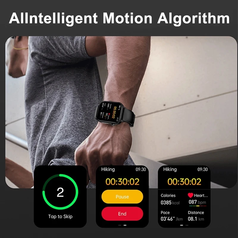 2024 New Men Uric Acid Blood Fat Smart Watch Men Blood Sugar ECG+PPG Blood Pressure Bluetooth Call Sports Health Monitor Watches