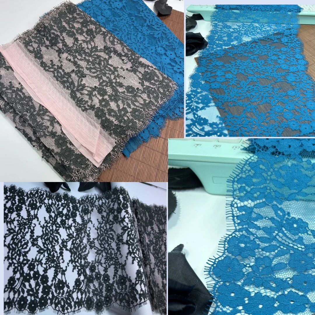 

Chantilly Lace Trim Two Tone Eyelash Lace Fabrics DIY Clothing Sewing Accessories French Lace for Needle Work