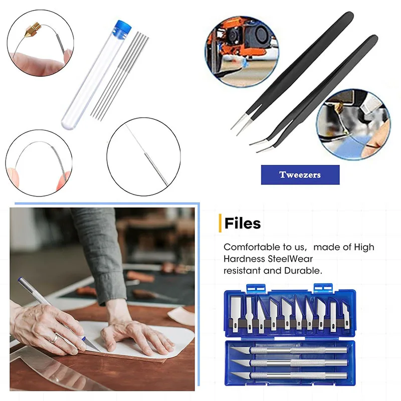 99PCS 3D Printer Tool Kit Multi Function 3D Printing Accessories Model Finishing Cleaning Maintenance Repair Tool Set