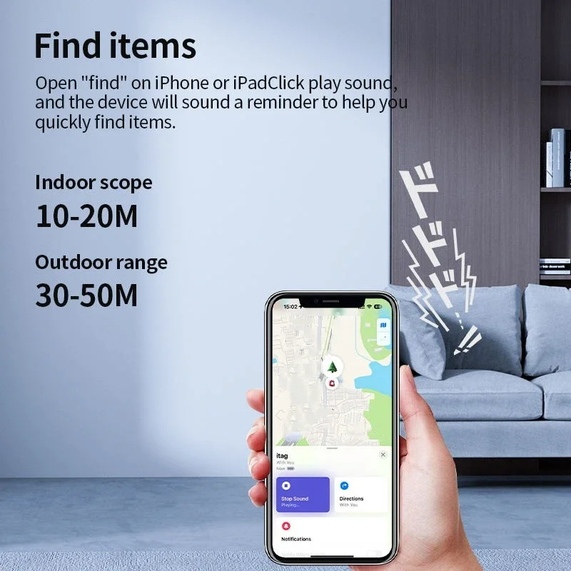 For Apple Find My Smart Air Tag Mini Smart Tracker Bluetooth Smart Tag Anti-lost Finder Suitcase Key Wallet Bike Works with iOS